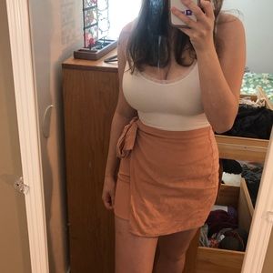 Forever 21 pink tie-waist miniskirt